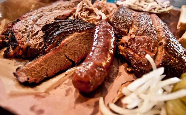 Close up of barbecue from a restaurant in Austin, TX.