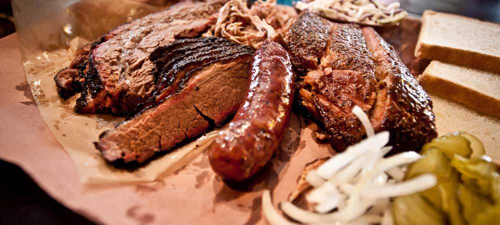 Close up of barbecue from a restaurant in Austin, TX.
