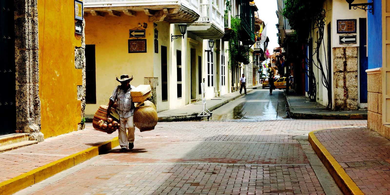 Travel colorfully in Cartagena, off the Caribbean coast of Colombia.