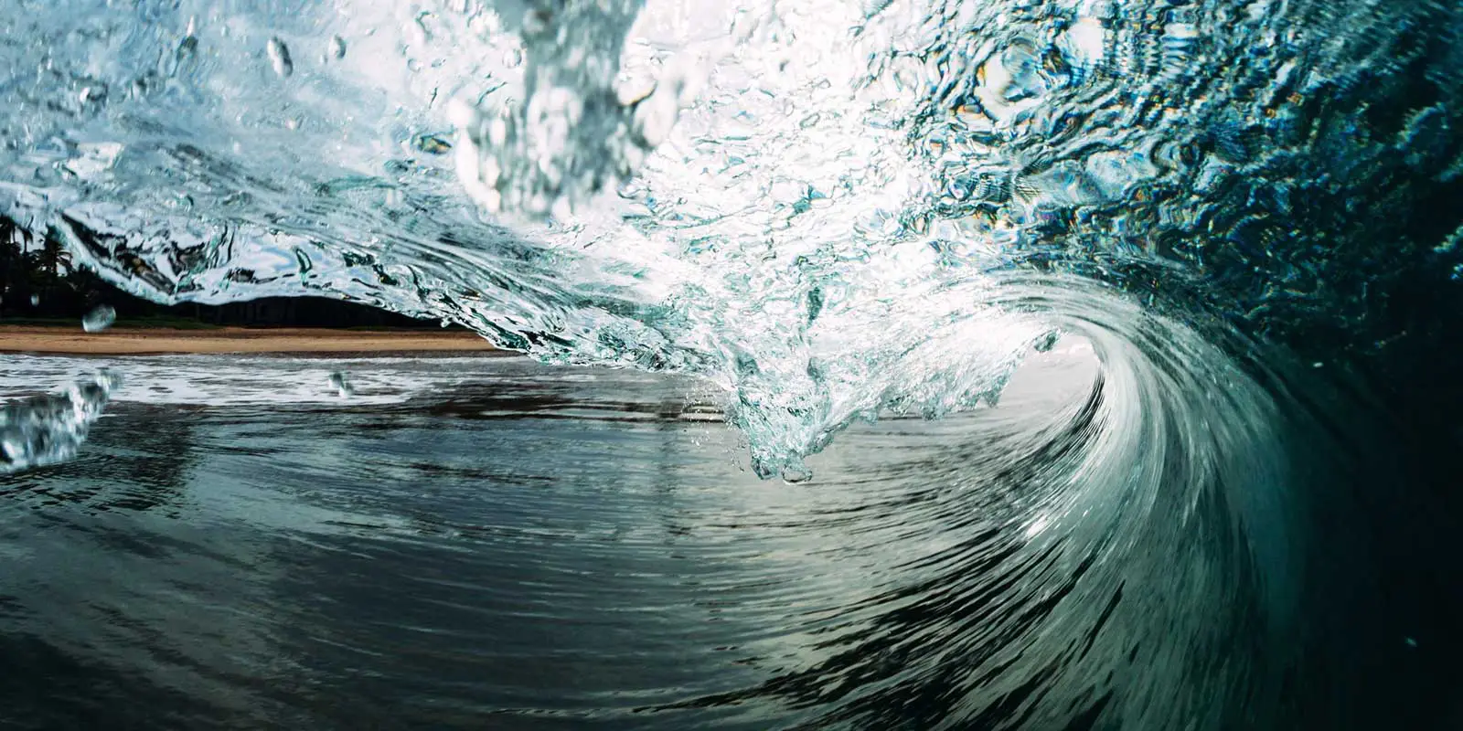 Close up of an ocean wave.