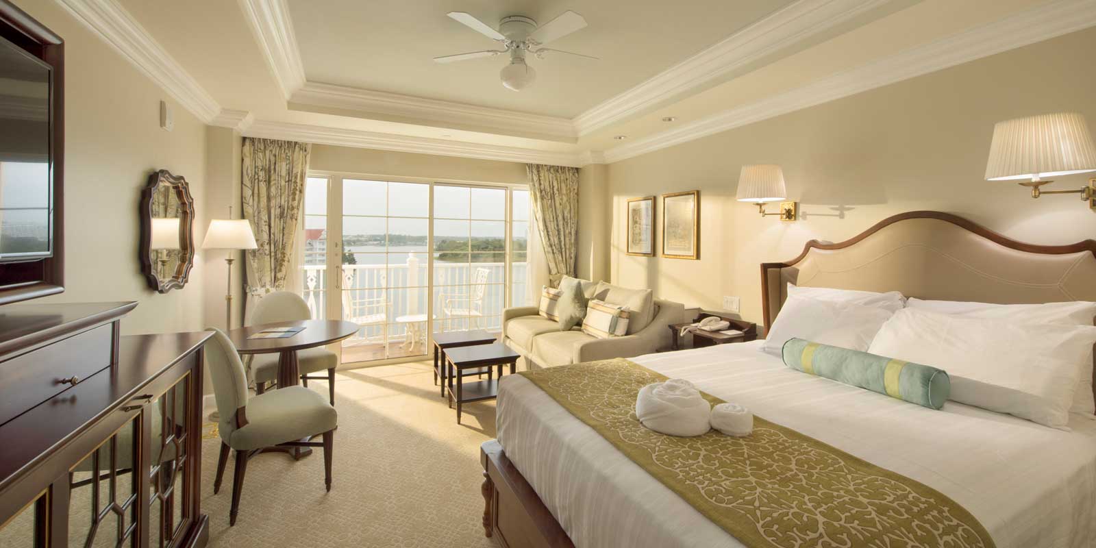Room view of a Grand Floridian villa room.