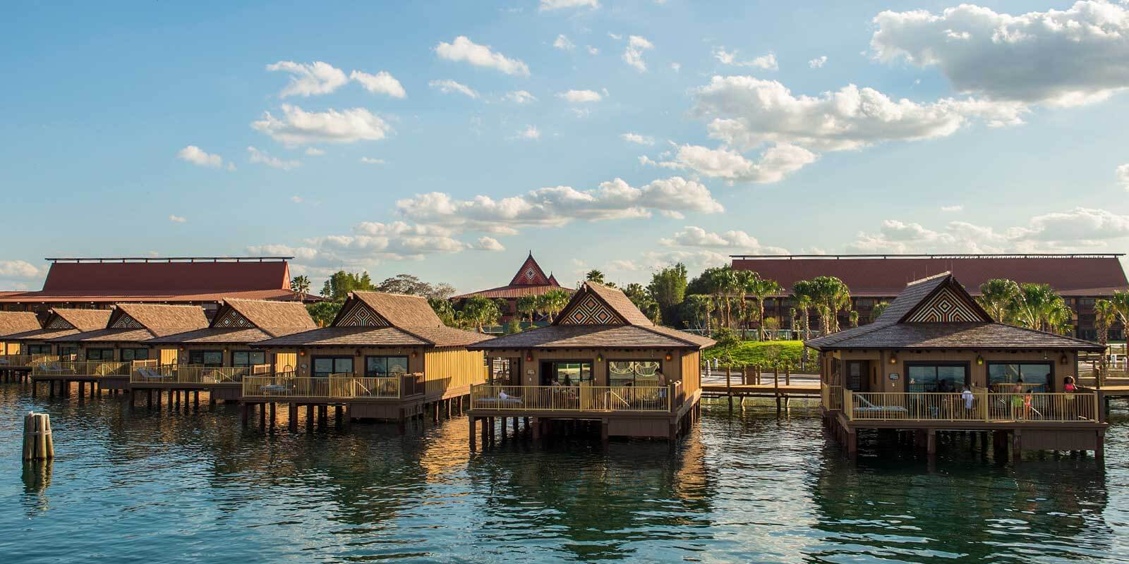 The Polynesian bungalows are one of the most lavish of the Disney Vacation Club Resorts.