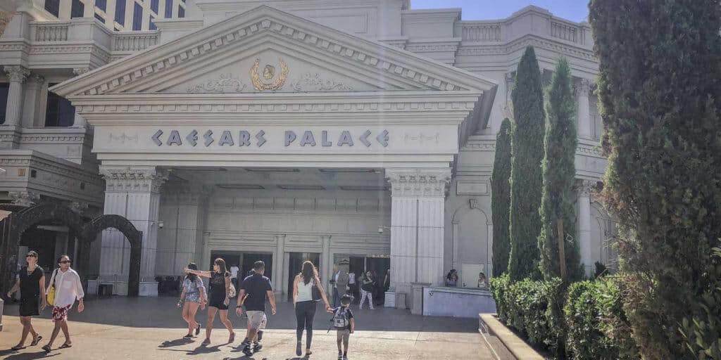 Photo of a side entrance to Caesars Palace in Las Vegas, NV, USA.