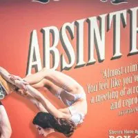 Photo of a promotional sign for the Vegas variety show, Absinthe.