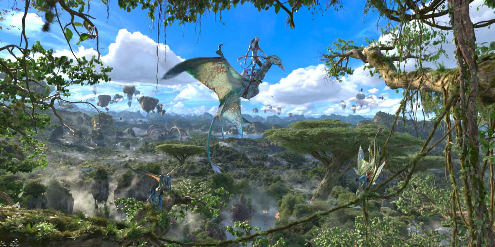 Scene from the 3-D virtual reality ride, Avatar Flight of Passage, at Animal Kingdom.