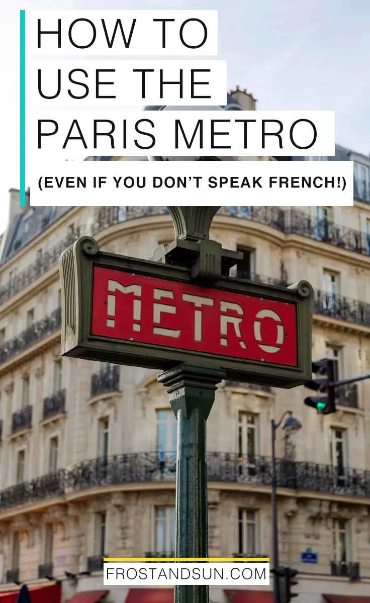Photo of a Paris metro train entering a station near Montmarte.