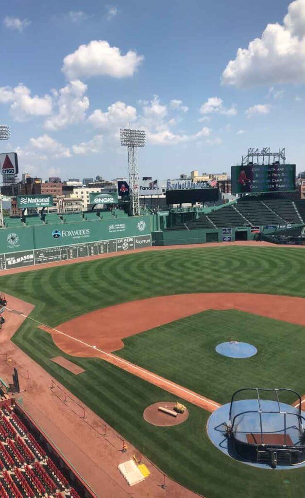 View of Fenway Park from the stands.