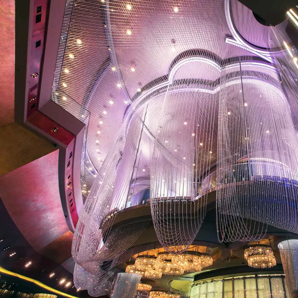 Closeup of The Chandelier Bar at the Cosmopolitan of Las Vegas.