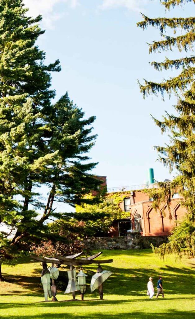 View of a sculpture on the grounds of the deCordova Sculpture Park and Museum in Lincoln, MA.