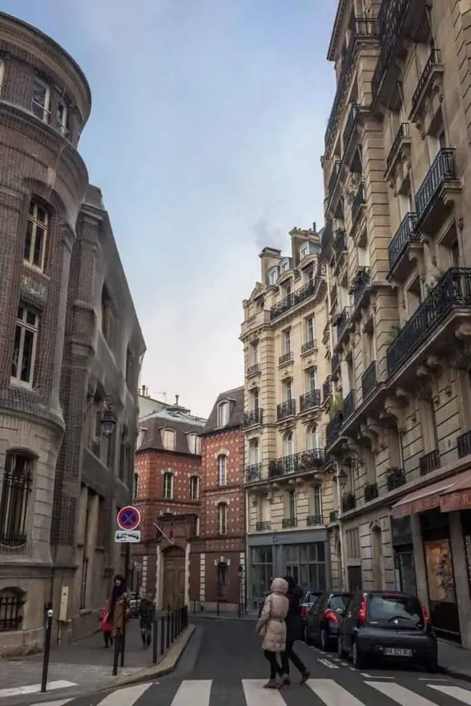 Photo of a historical street in Le Marais in Paris.