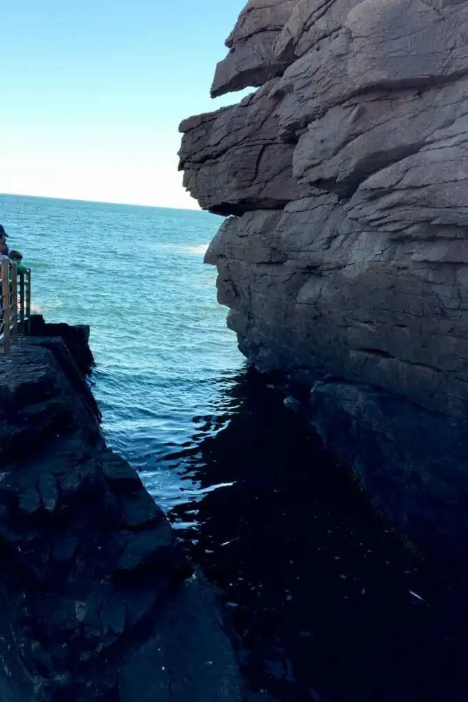 Close up photo of Thunder Hole inlet at Acadia National Park.