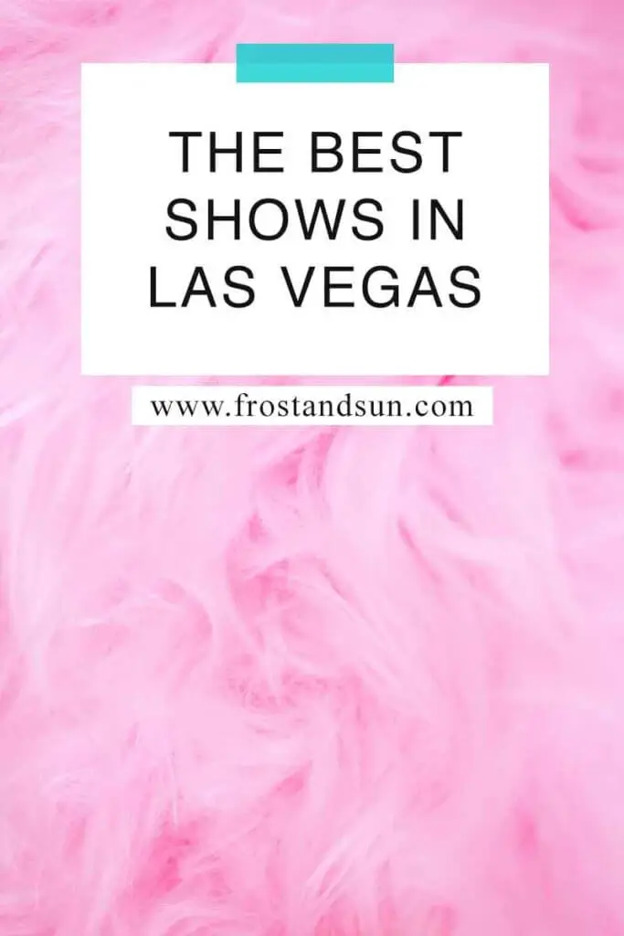 Closeup of pink faux fur. Overlying text reads "The Best Shows in Las Vegas."