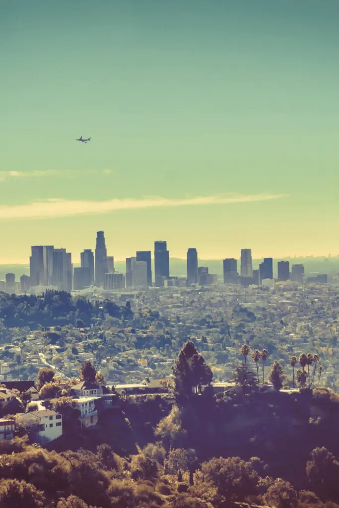 The view from Runyon Canyon in Los Angeles, California.
