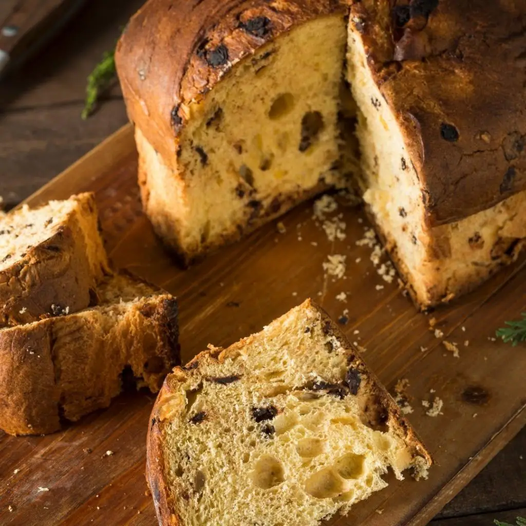 Closeup of Northern Italian panettone.