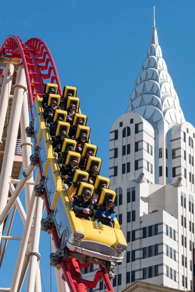 Photo of the roller coaster at the New York New York Hotel and Casino in Vegas.