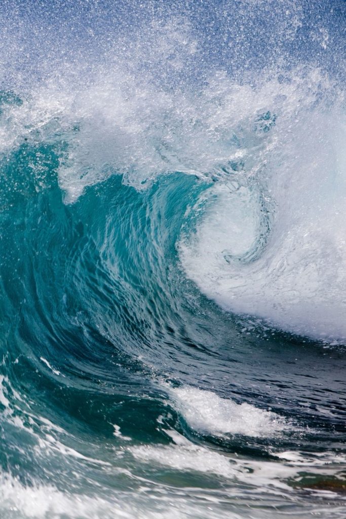 Closeup photo of a massive wave.