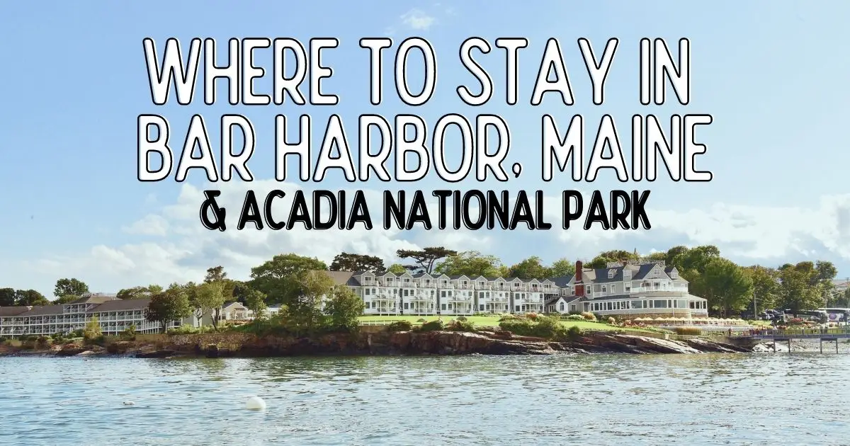 Photo of the Bar Harbor Inn & Spa. Text at the top reads 