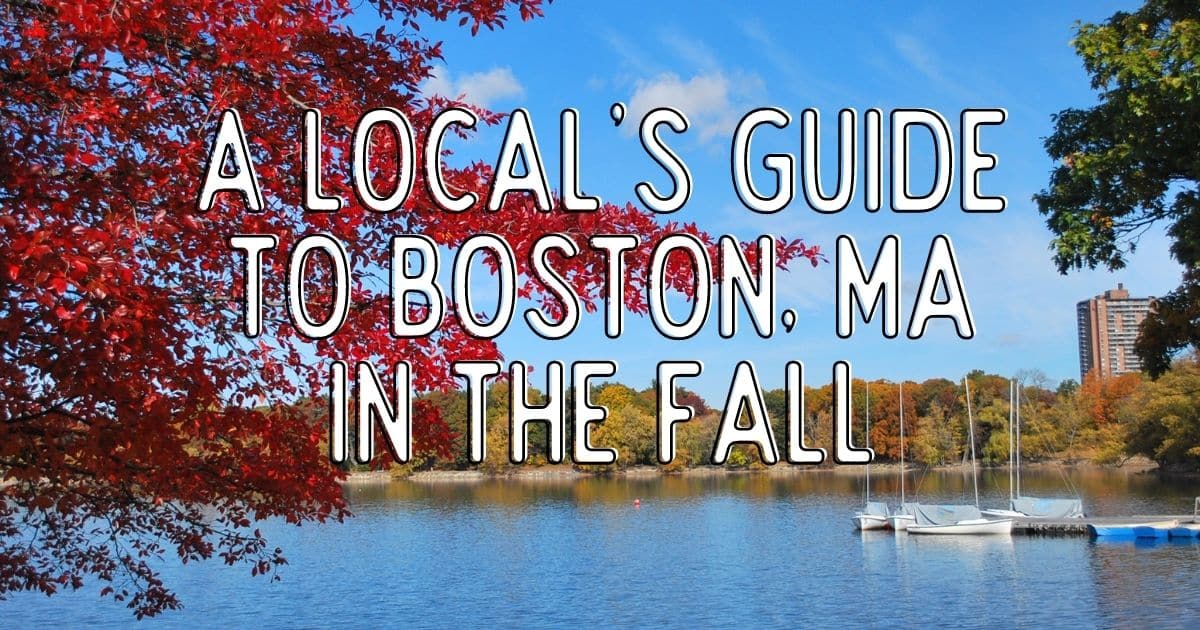 Photo of the Charles River with Fall foliage. Text in the middle reads 