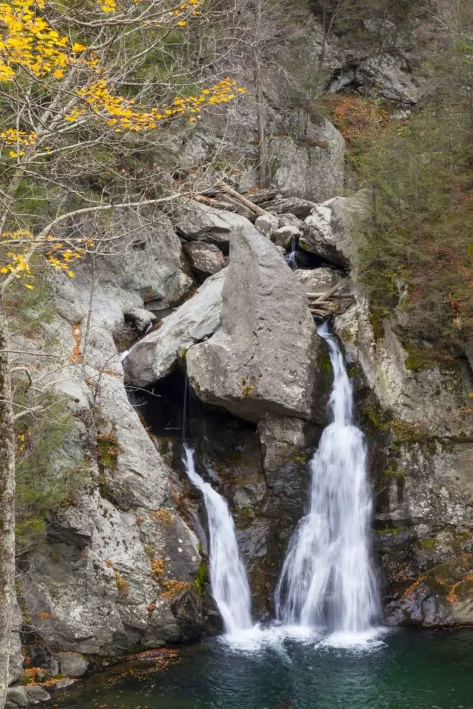 Closeup of Bish Bash Falls in Massachusetts.