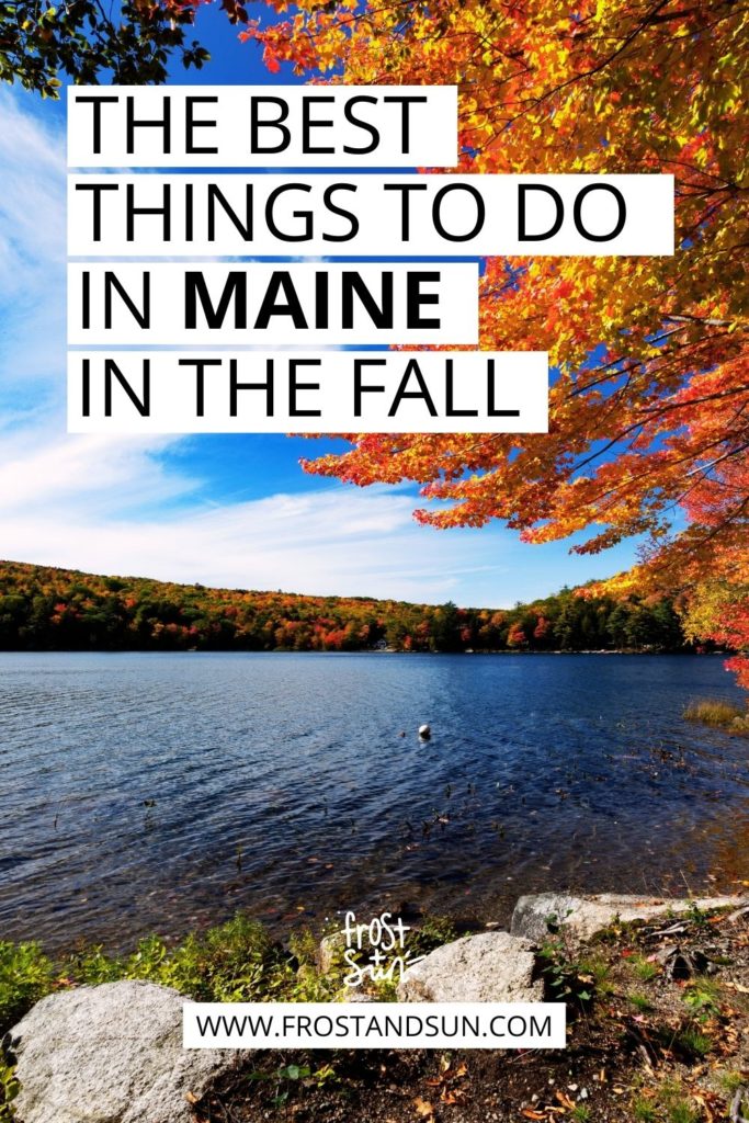 Photo of a lake with Fall foliage all around it.