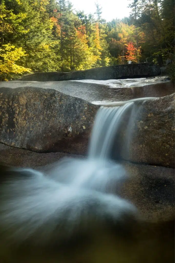Photo of Diana's Baths waterfall in New Hampshire.