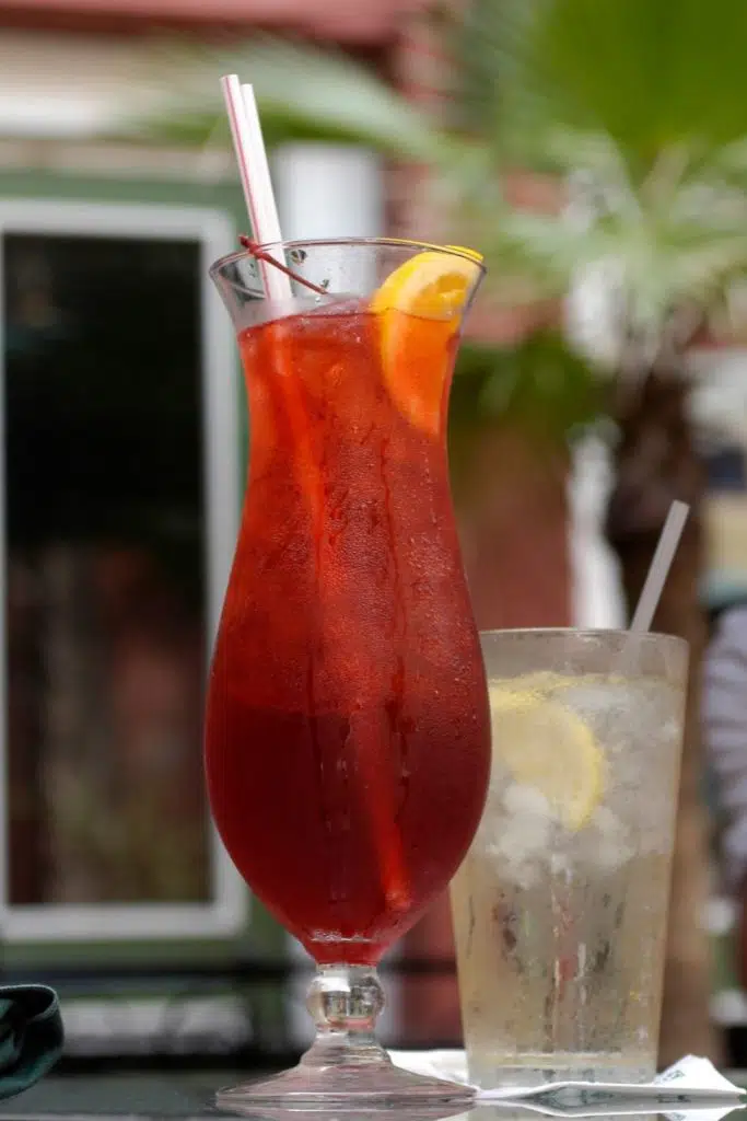 Closeup of a hurricane drink in New Orleans.