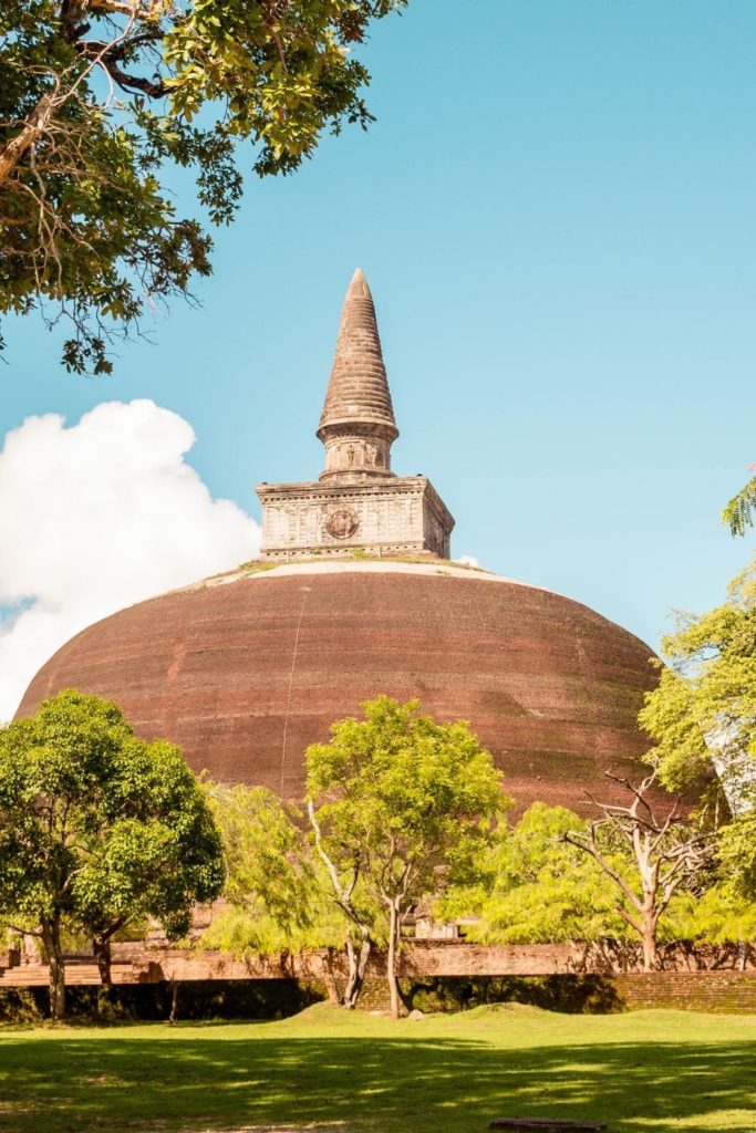 Photo of a temple in Anuradhapura, Sri Lanka.
