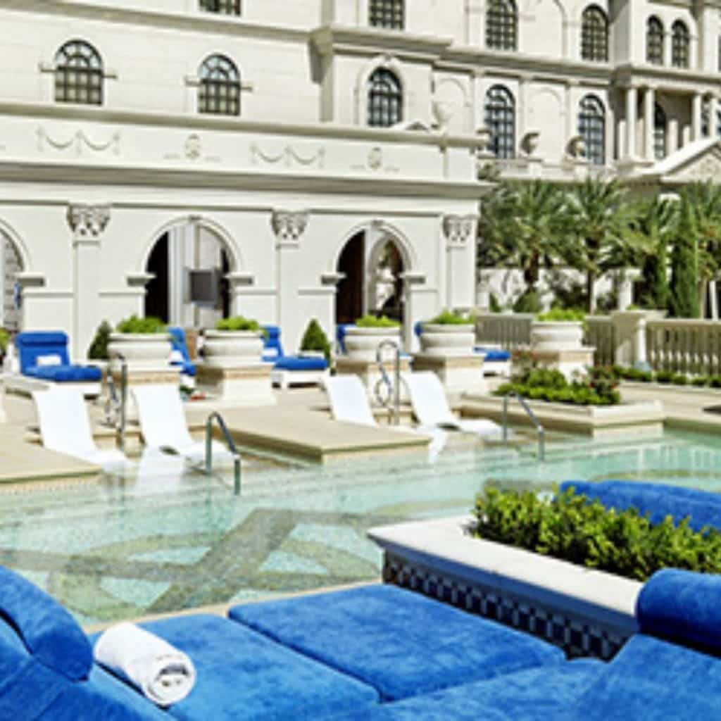 Photo of the exclusive Bacchus Pool at Caesars Palace in Vegas.