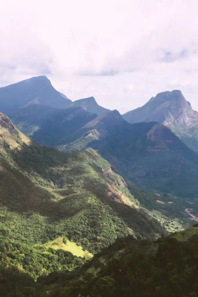 Photo of mountains in the Central Highlands of Sri Lanka.