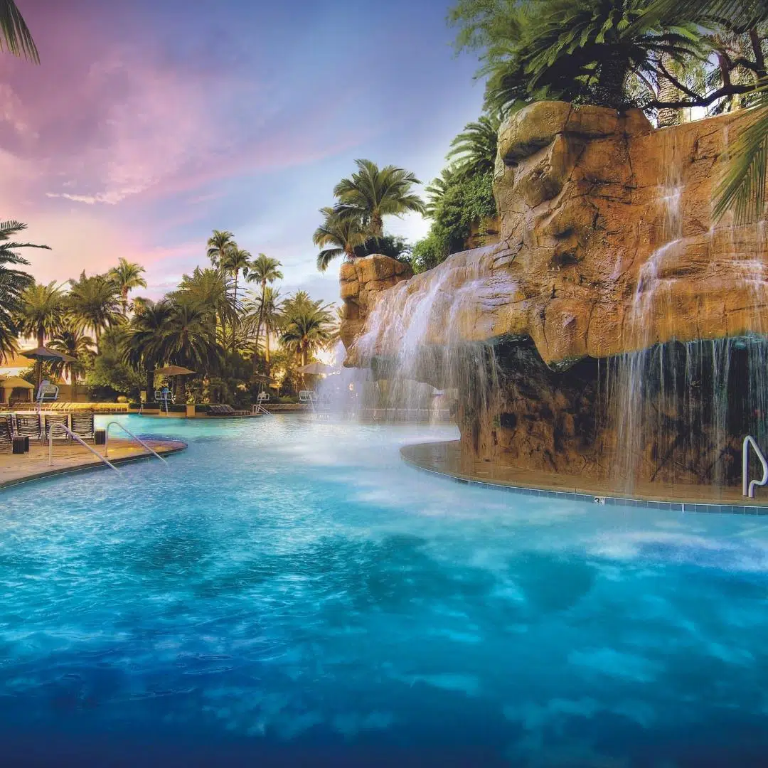 Photo of the main pool at the Mirage resort in Las Vegas.