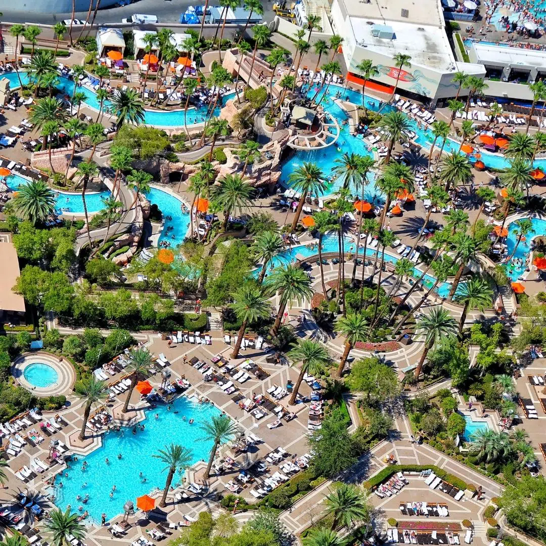 Aerial View of the MGM Grand Pool Deck in Vegas.