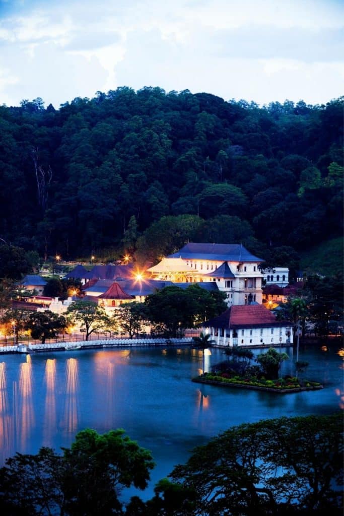 Photo of the Temple of the Sacred Tooth in Kandy, Sri Lanka.