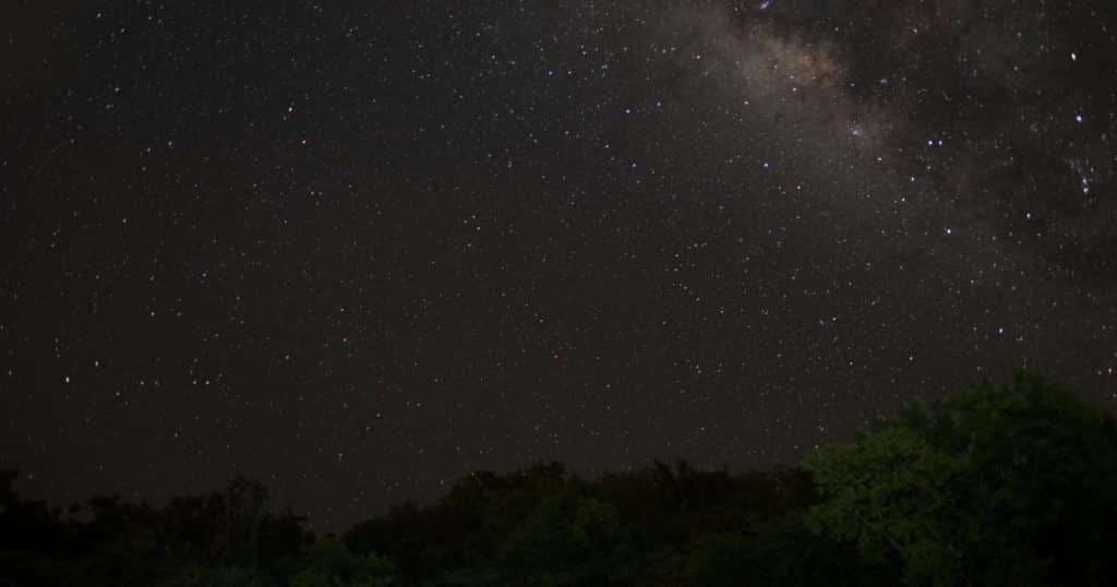 Photo of a starry sky in Vieques, Puerto Rico.