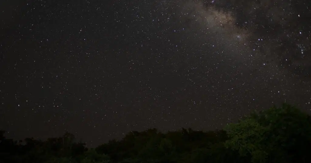 Photo of a starry sky in Vieques, Puerto Rico.
