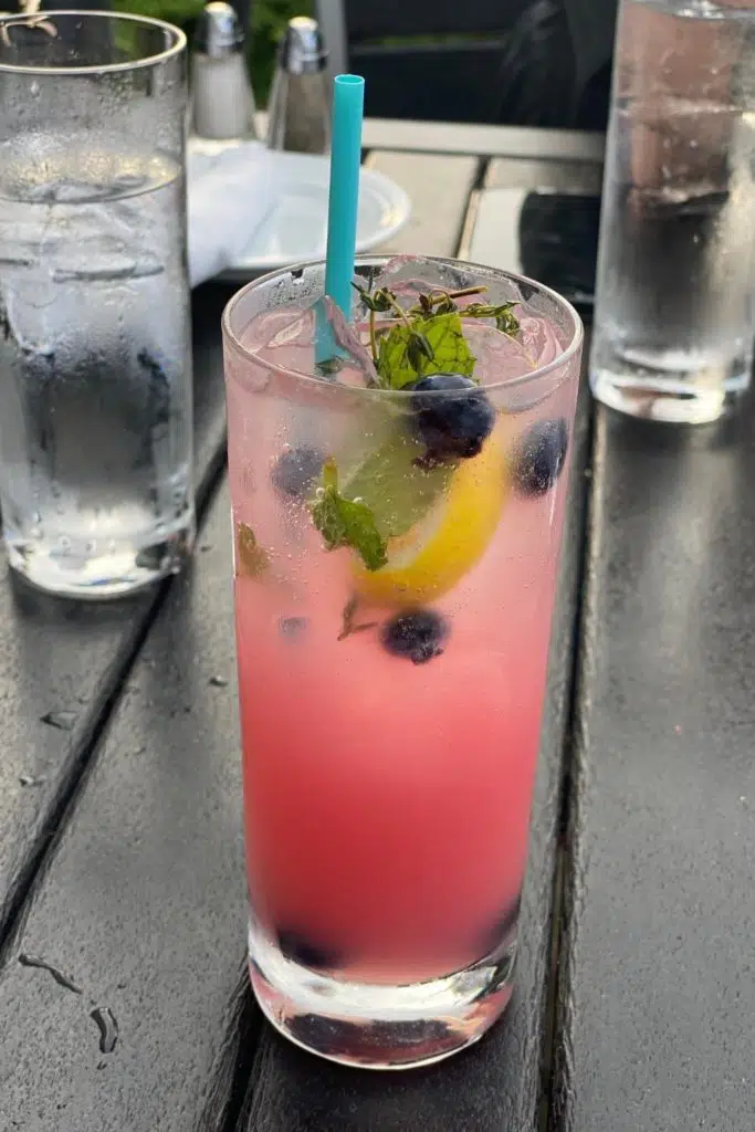 Photo of a Blueberry Mojito from Paddy's in Bar Harbor, Maine.