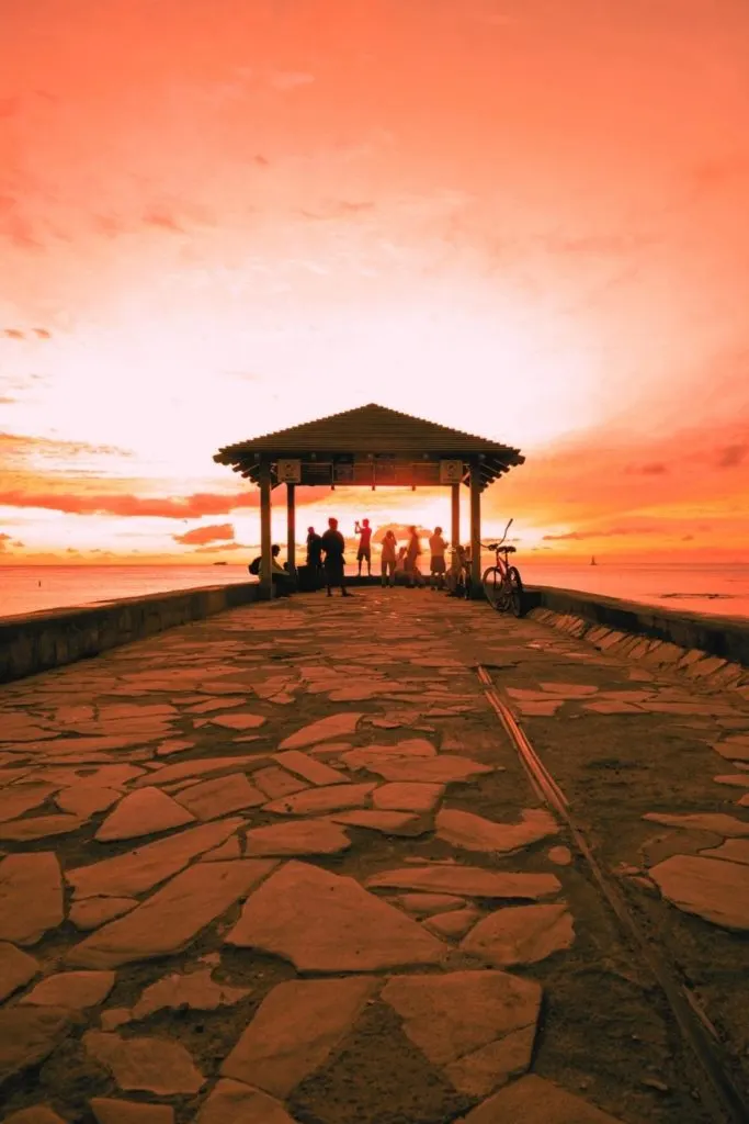 Photo of Waikiki Walkway during sunset.