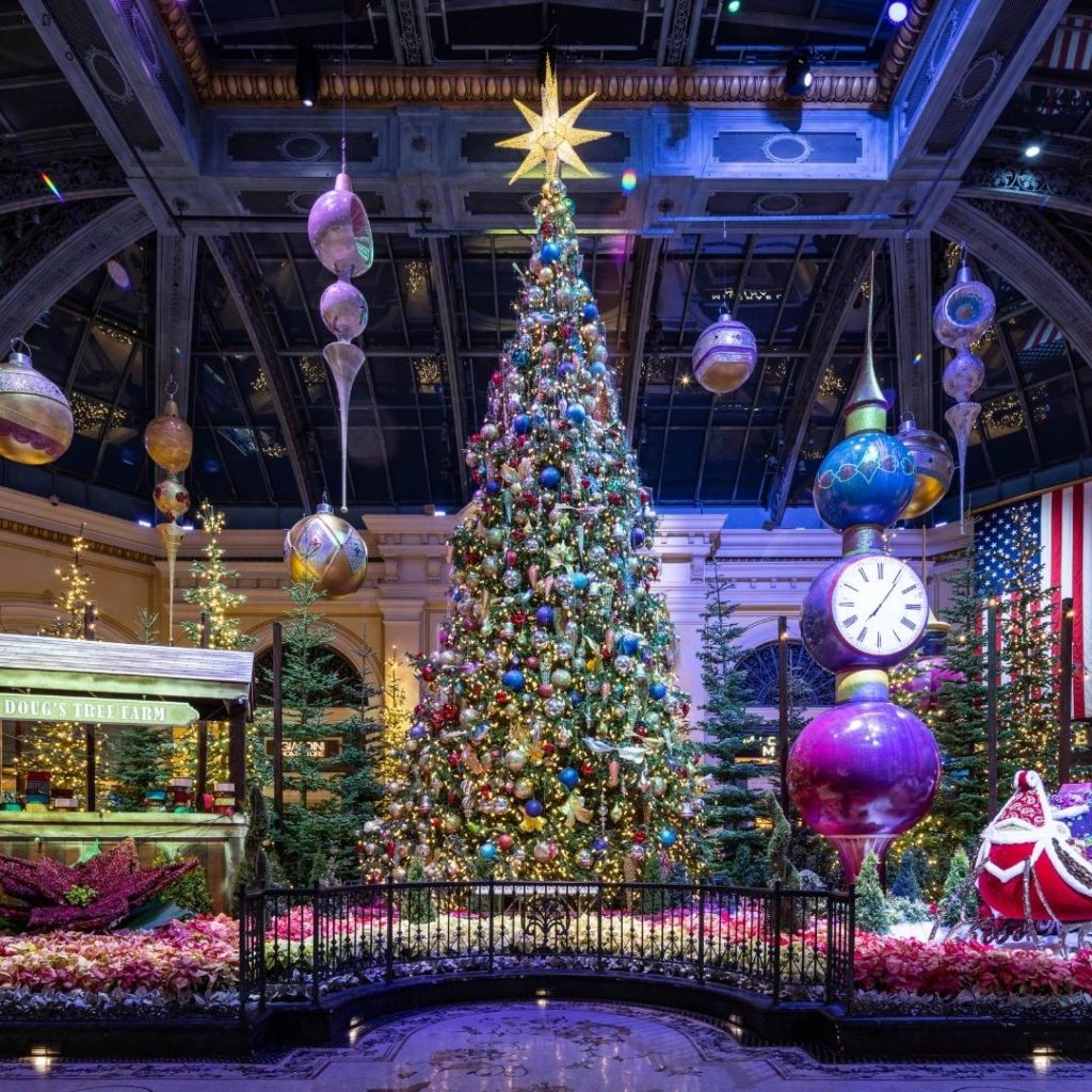 Photo of the Christmas display at the Bellagio Conservatory.