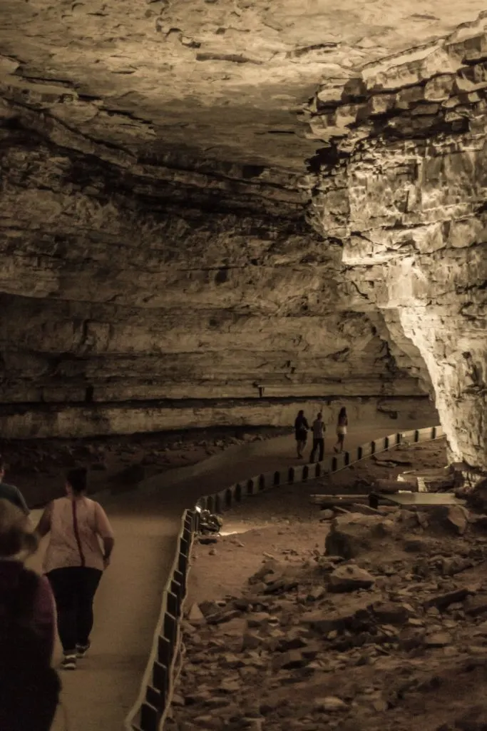 Photo from inside the Mammoth Caves in Kentucky.