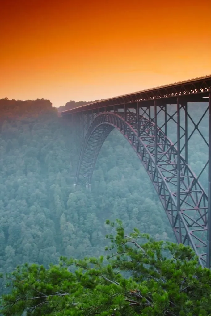 Photo of the New River Gorge Bridge in West Virginia.