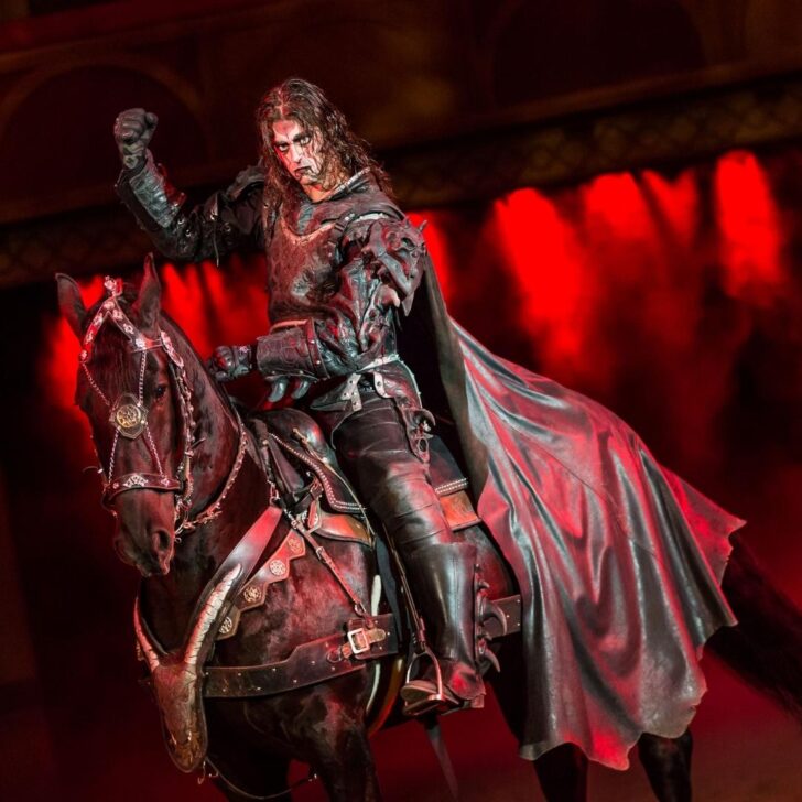 Photo of a dueling knight from the Tournament of the Kings show at the Excalibur in Vegas.