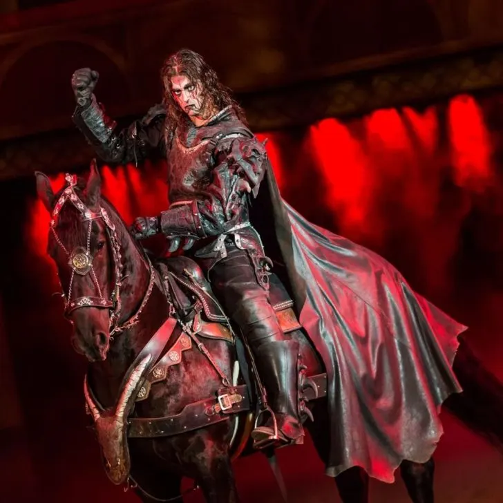 Photo of a dueling knight from the Tournament of the Kings show at the Excalibur in Vegas.