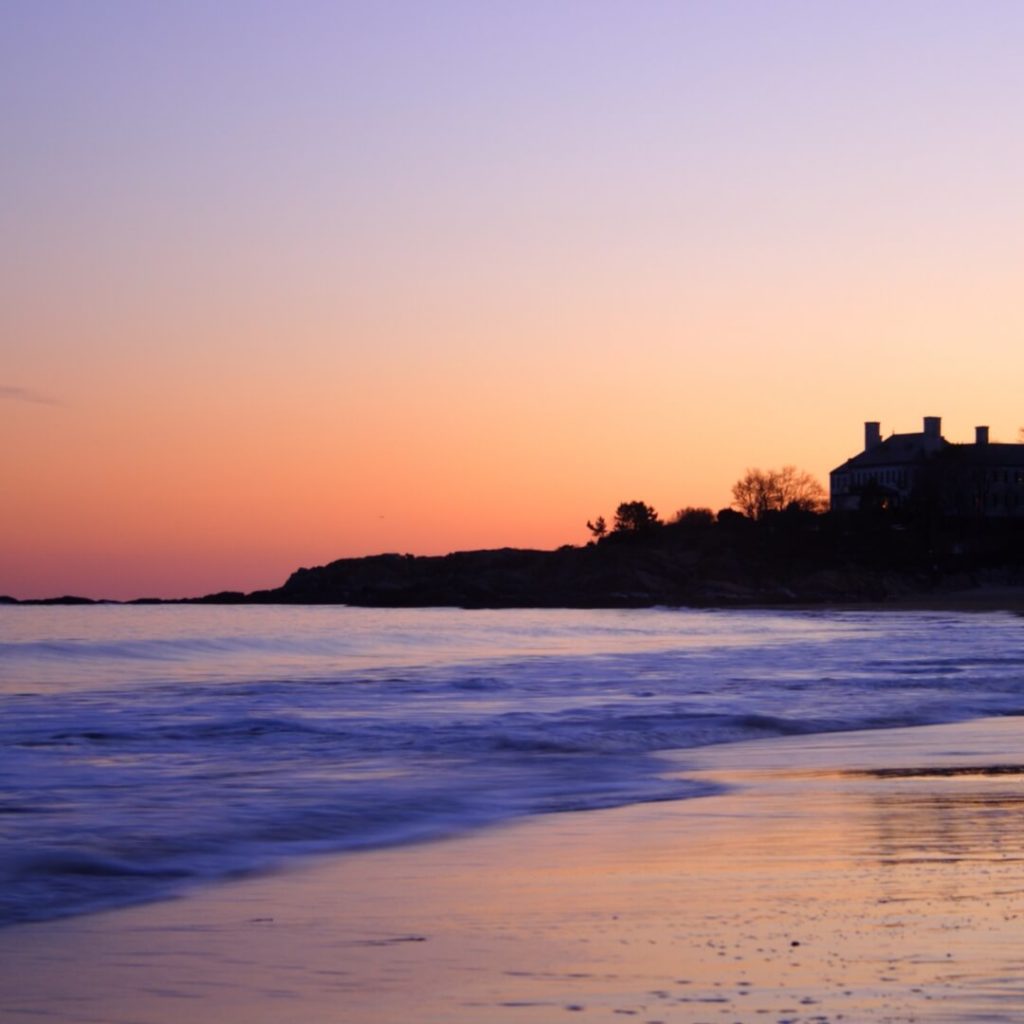 Photo of Singing Beach in Manchester-by-the-Sea, MA during sunset.