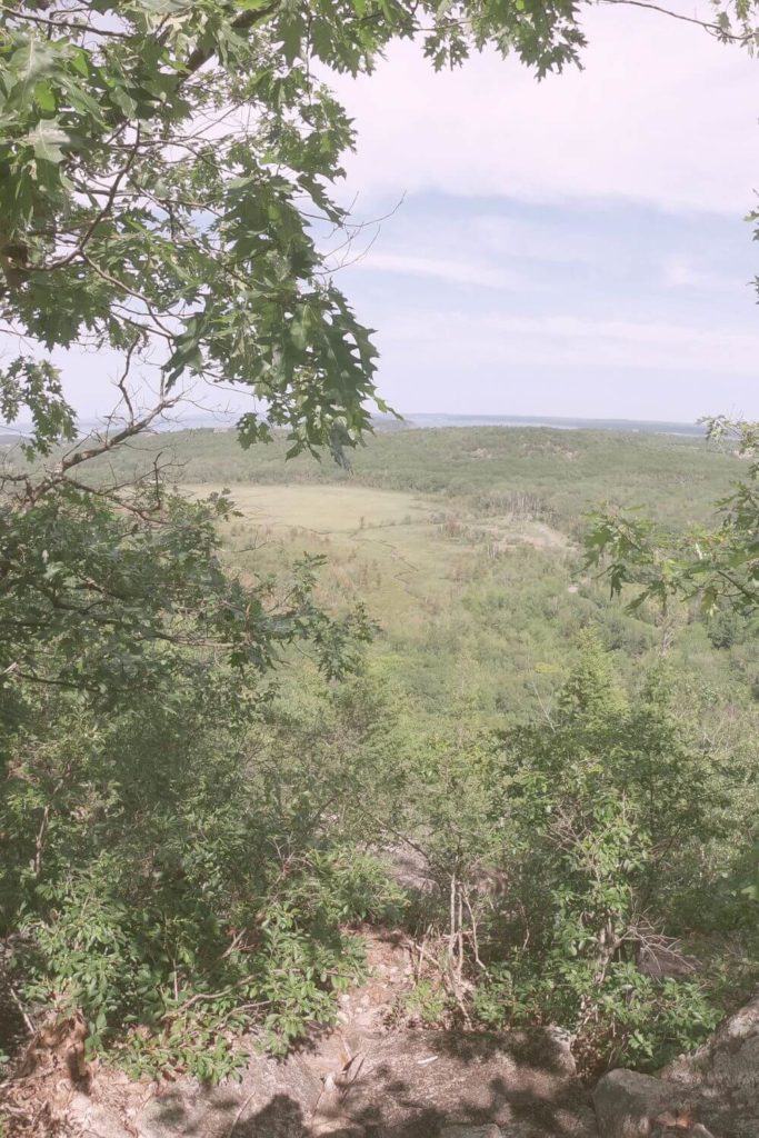 Photo of the view near the summit of Dorr Mountain in Acadia National Park.