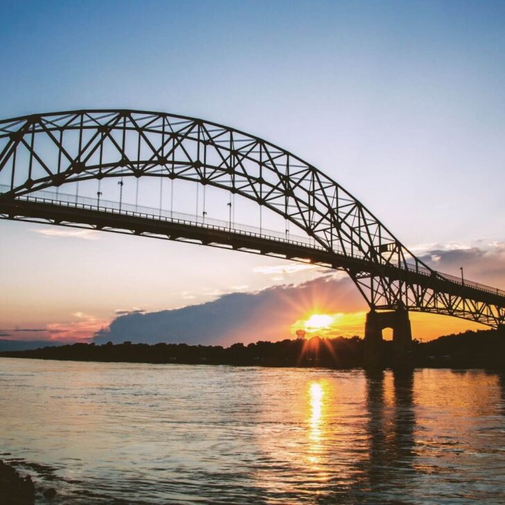 Photo of the Bourne Bridge over the Cape Cod Canal in Bourne, MA.