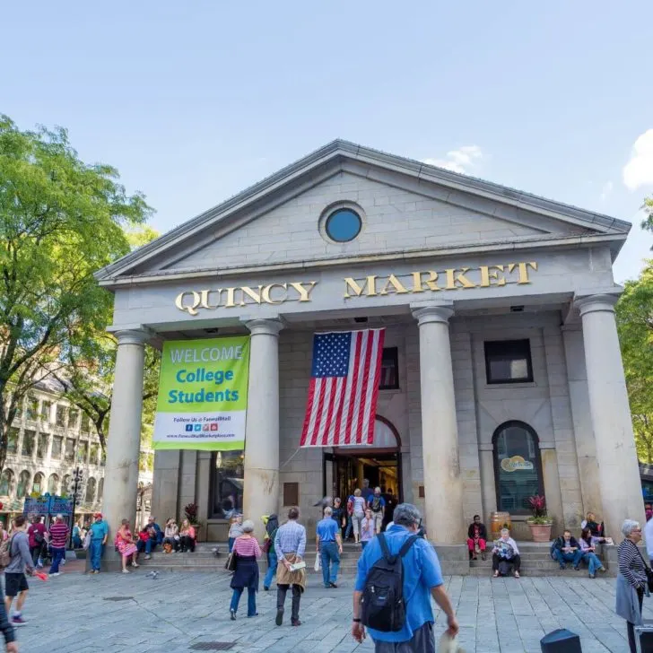 Photo of the Quincy Market building in Faneuil Hall Marketplace.