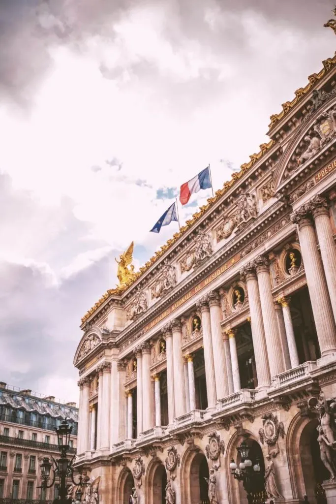 Closeup of the Palais Garnier opera house in South Pigalle.