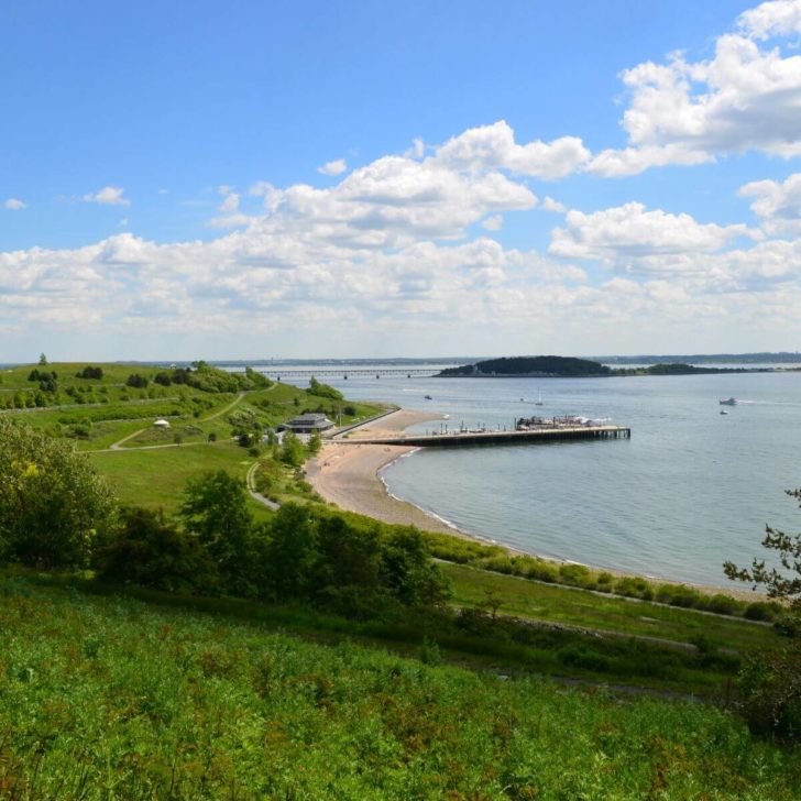 View of Boston Harbor from Spectacle Island.