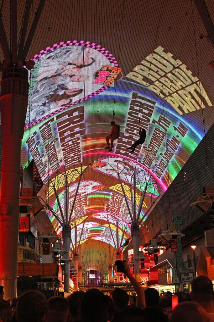 Photo of the Fremont Street Experience during the Pride Parade Party.
