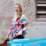 Photo of travel blogger Meg Frost, of Frost + Sun, in Havana, Cuba.