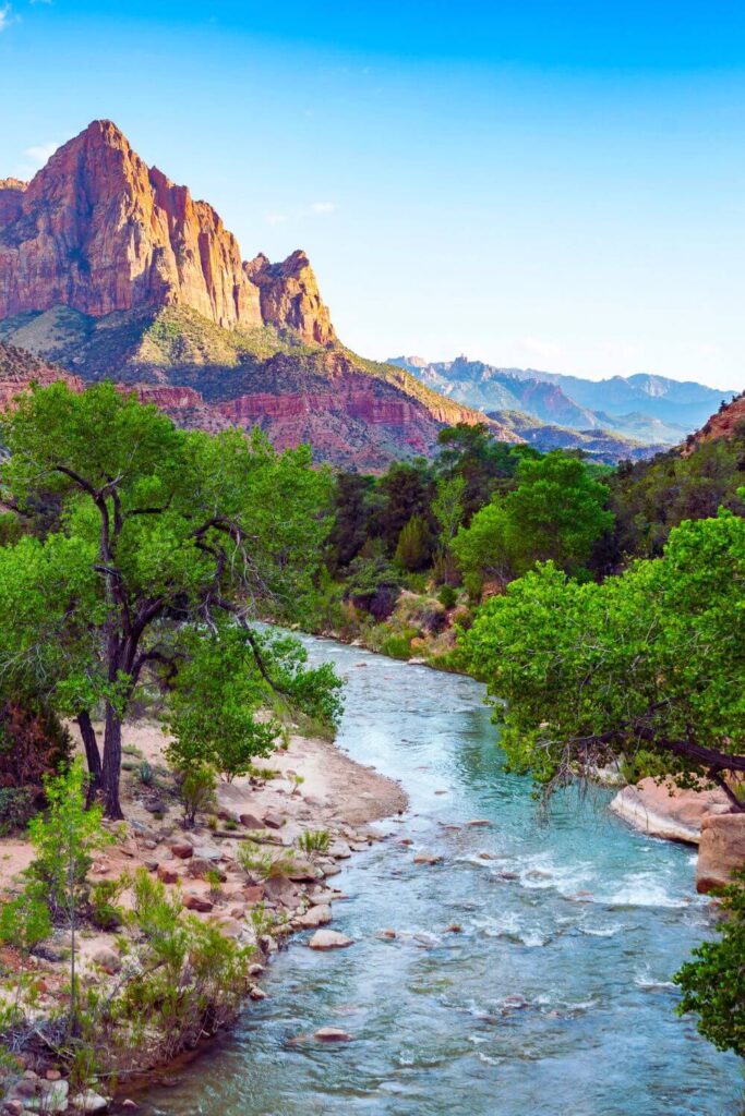 Photo of a river in Zion National Park in Utah.
